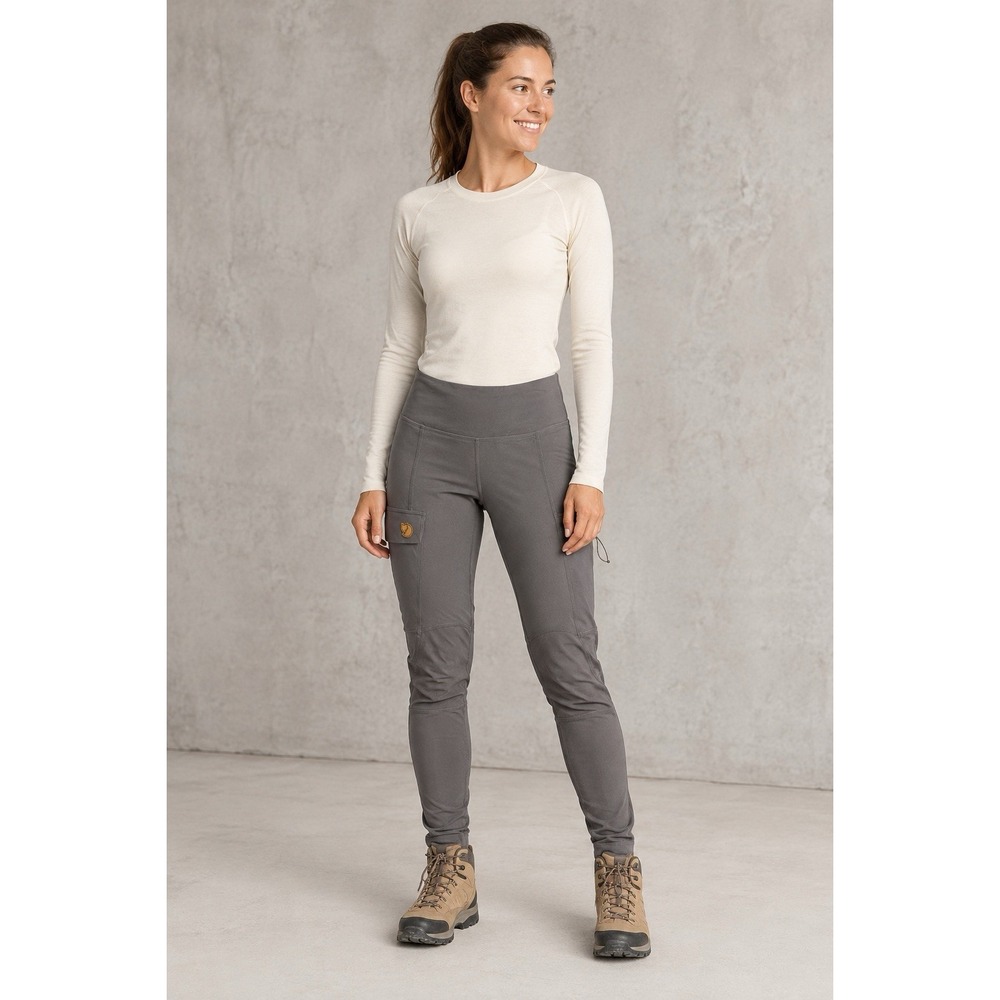 Fjallraven Abisko Trekking Tights Women XS Gray Hiking Cargo Pants Gorpcore  28"